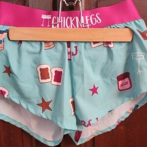Chicknlegs Women's Athletic Shorts - Teal and Pink